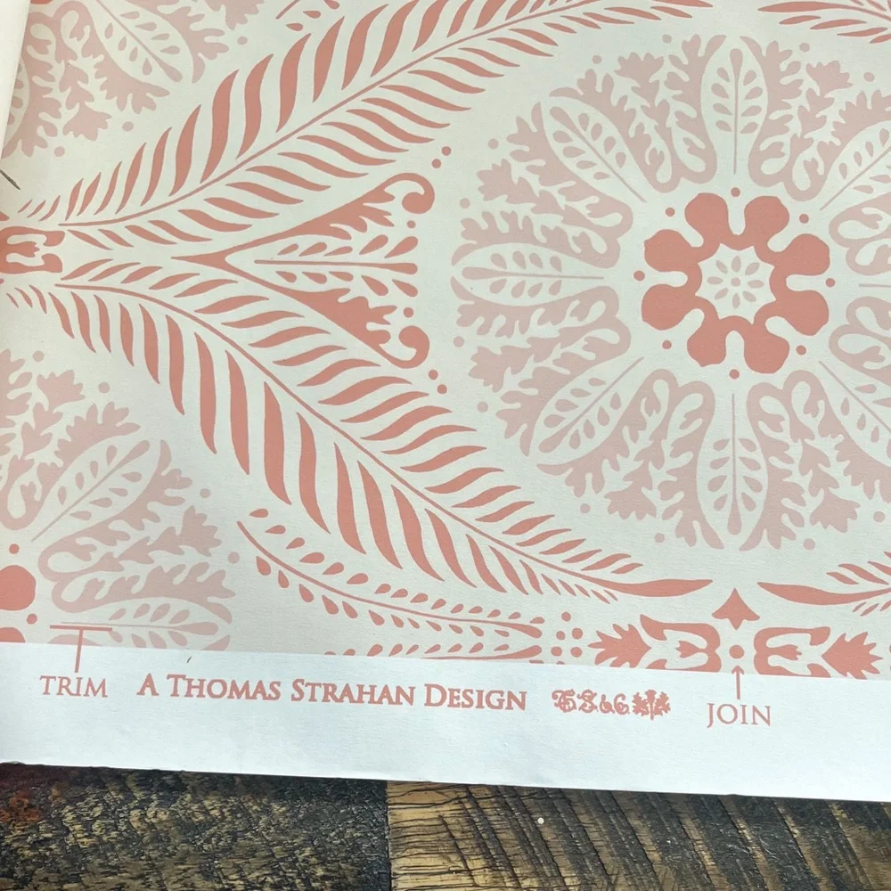 Thomas Strahan Hand Printed Wallpaper Dublin 14025 Pink 2 Bolts Non Woven